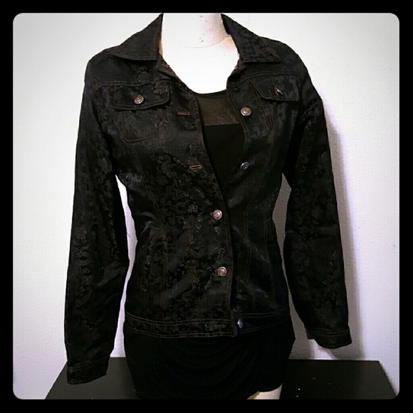 Sharp! Black, brocade "denim" style jacket