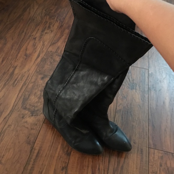 Over the knee flat black boots (Lucky Brand)