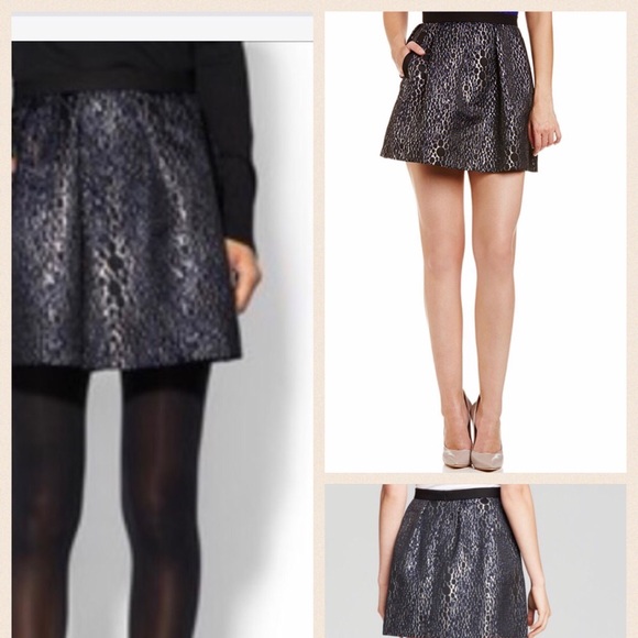 French Connection black iridescent mini skirt