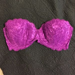 Purple VS Pink Strapless Bra 34D