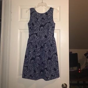 Beautiful blue paisley dress.. LOW BACK!