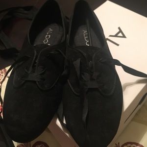Aldo Black Suede Oxfords