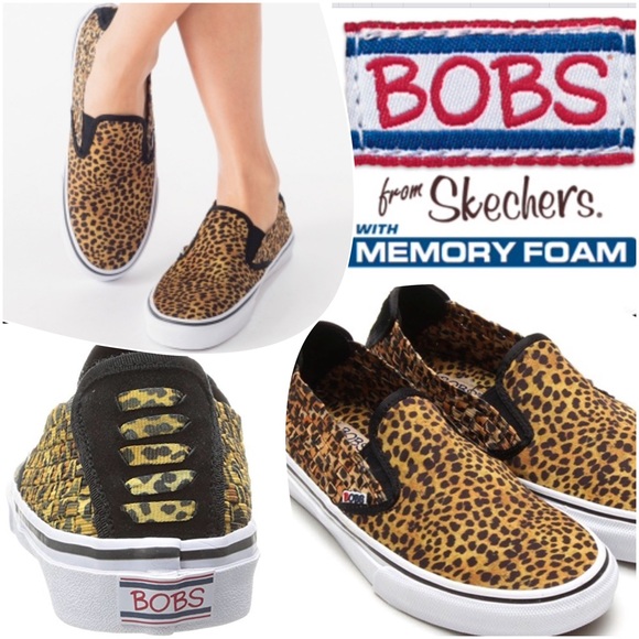 skechers memory foam leopard print