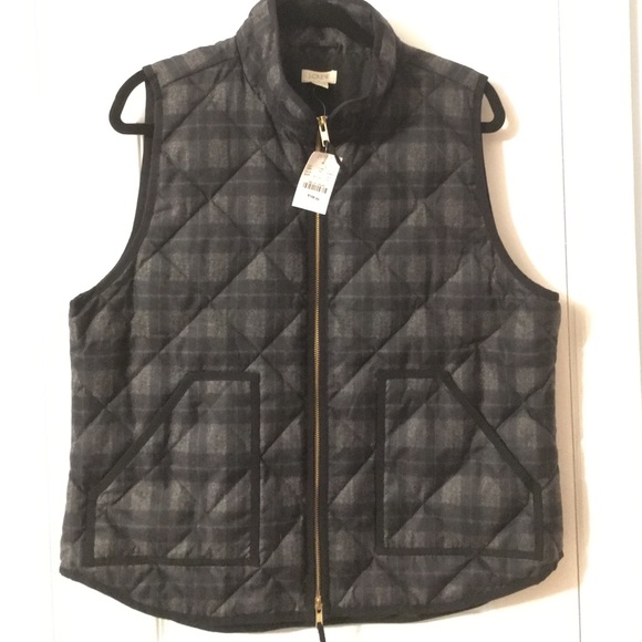 BNWT XL J Crew Excursion Vest Blk/Charcoal