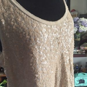 Cream Sequin Tank