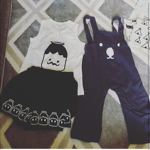 Milk tank set and overalls