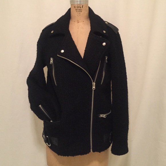 Topshop wool jacket w/ zippers