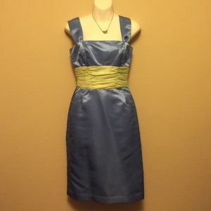 Periwinkle and green bridesmaid dress