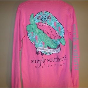 Pink Turtle Simply Southern Long Sleeve Shirt!!