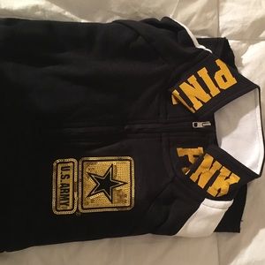 Brand New VS Pink Army pullover (never worn)