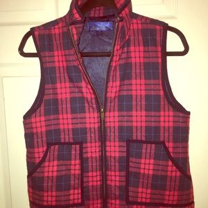 Red/Navy Plaid Vest