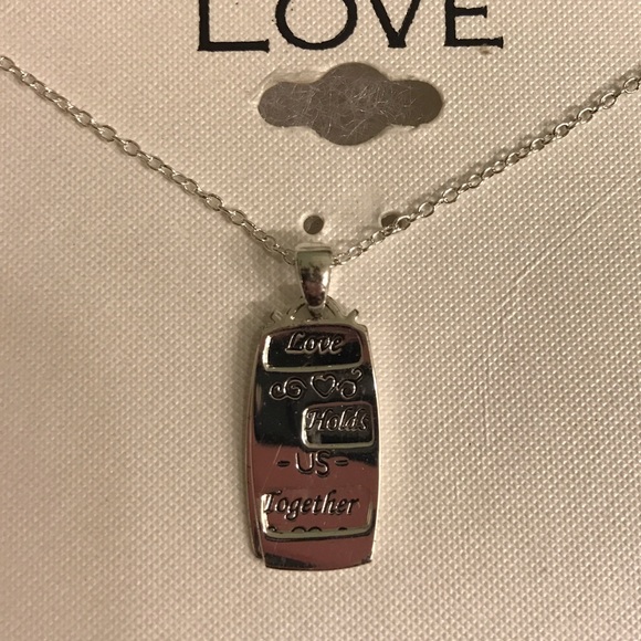 SALE Sterling Silver Necklace and charm with Love
