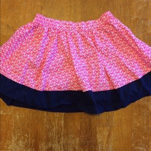 Gymboree skirt. Orange & navy. Anchors.