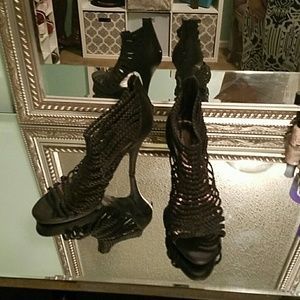 Black Strapped high heels