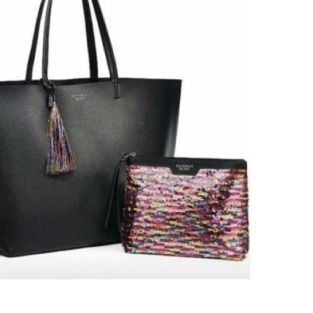 Victoria's Secret XL sequin makeup bag