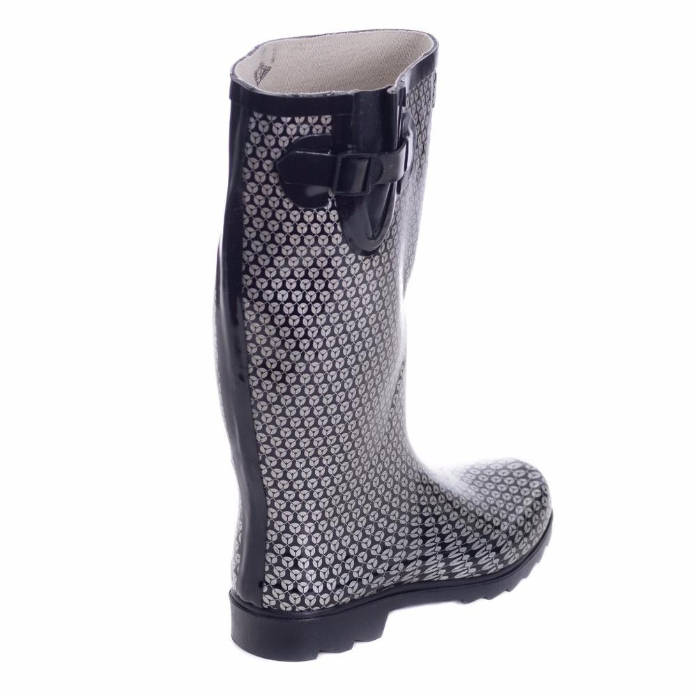 Women's Rain Boots, Tall Rubber Rainboots, RB-1504, Gray - Picture 2 of 5
