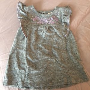 Ruffled Sleeveless Gray & Purple T Shirt