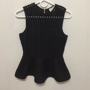 HD in Paris peplum black sleeveless top