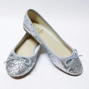 SALE Mini Boden Silver Glitter Ballet Flats US 13