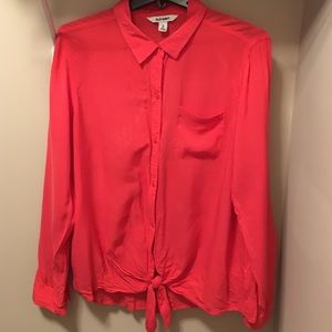 Old Navy Button down, tie waist shirt