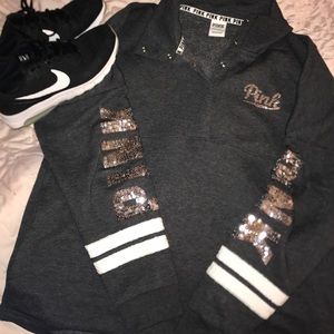 NEW! Victoria Secret PINK quarter snap sweatshirt.