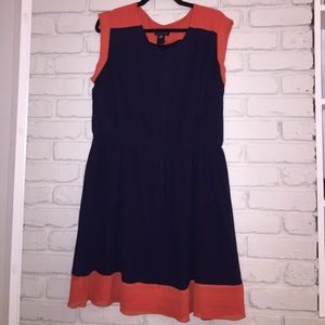 Plus size Dress orange and navy size 20