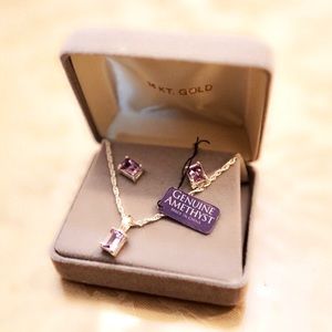 Amethyst Earring and Necklace Set
