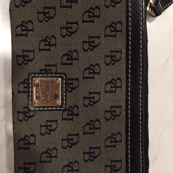 Dooney And Bourke Db Patterned Black Wristlet - image 1