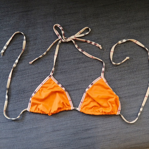 orange burberry bikini