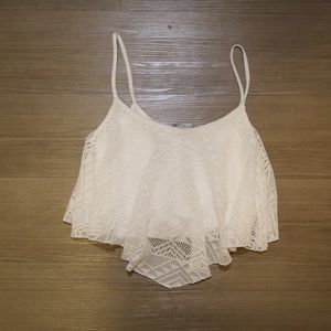 White Lace Crop Top