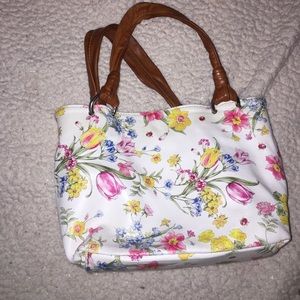 Floral purse leather inside