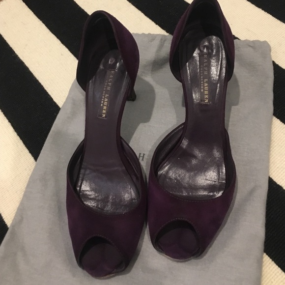 Ralph Lauren Collection suede d'orsay heels
