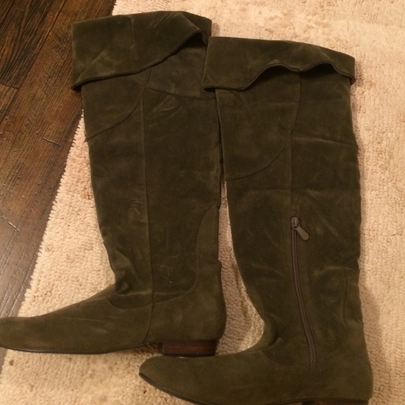 Olive suede boots size 9
