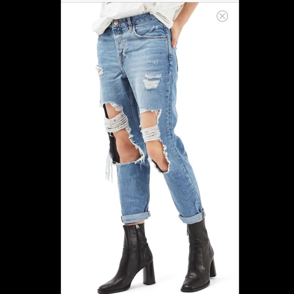 TOPSHOP Hayden ripped boyfriend jeans