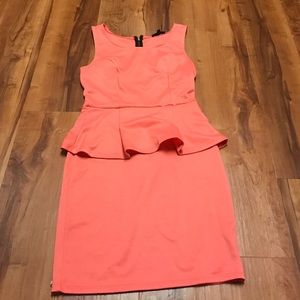 Pink peplum dress