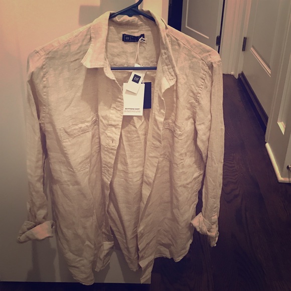 Gap boyfriend linen shirt XS