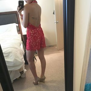 Mustard Seed Dresses - NWT MUSTARD SEED Red Lace Backless Romper Mustard Seed Dresses - NWT MUSTARD SEED Red Lace Backless Romper