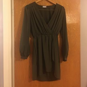 Dark green Brigette Bailey cocktail dress.