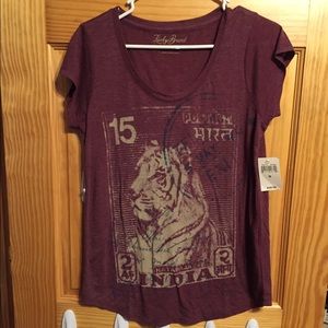 Maroon Printed T-Shirt