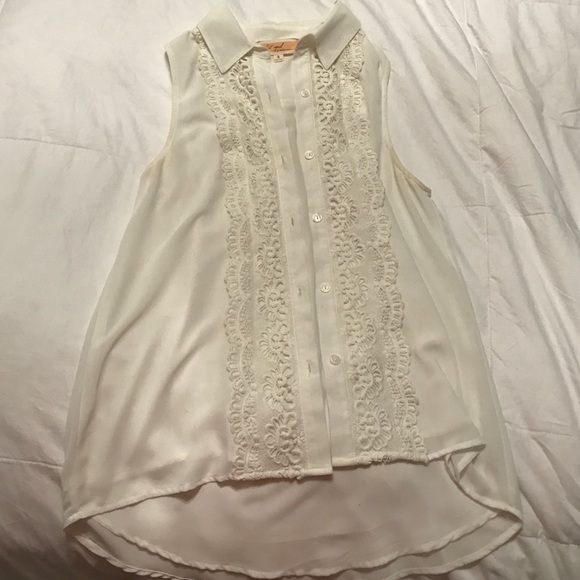 Off White Button up Collared Top