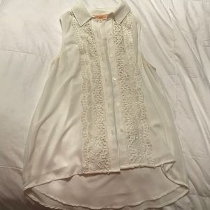 Off White Button up Collared Top