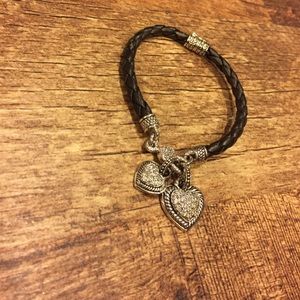 Black and silver heart bracelet