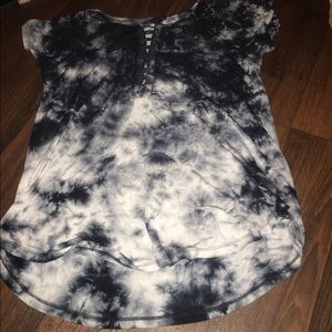 Lace up tie dye top