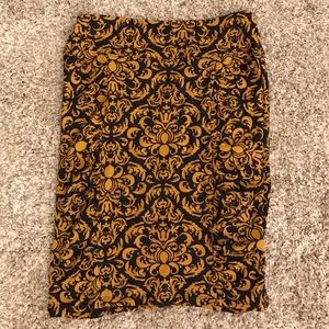 Yellow and Blue Patterned Skirt