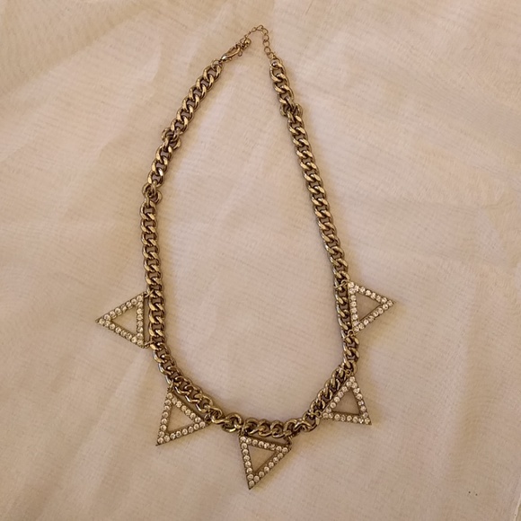 Gold Rope/Triangles Statement Necklace