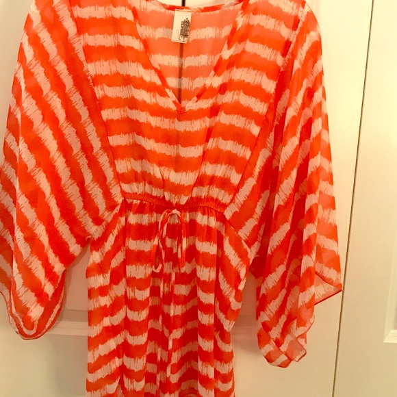 Sheer striped beach cover up - Picture 1 of 1