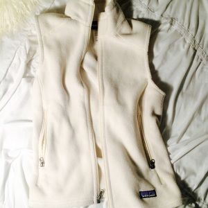 Patagonia women's synchilla fleece vest in cream
