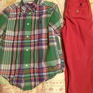 Ralph Lauren shirt and pants. Boys size 4T.