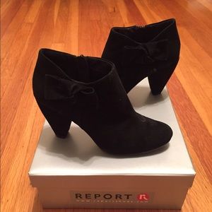 Suede black booties