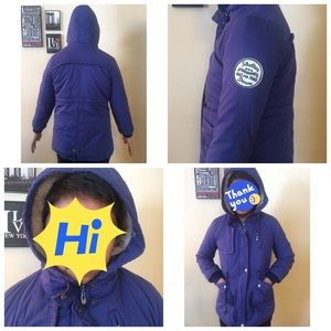 Men's Blue Hooded Jacket